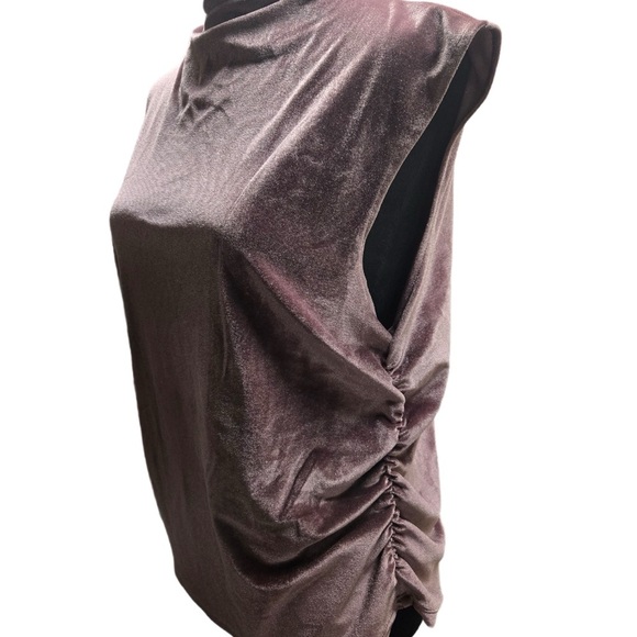 Velvet Sleeveless Top in Rich Brown New!  Size XL - Picture 2 of 5